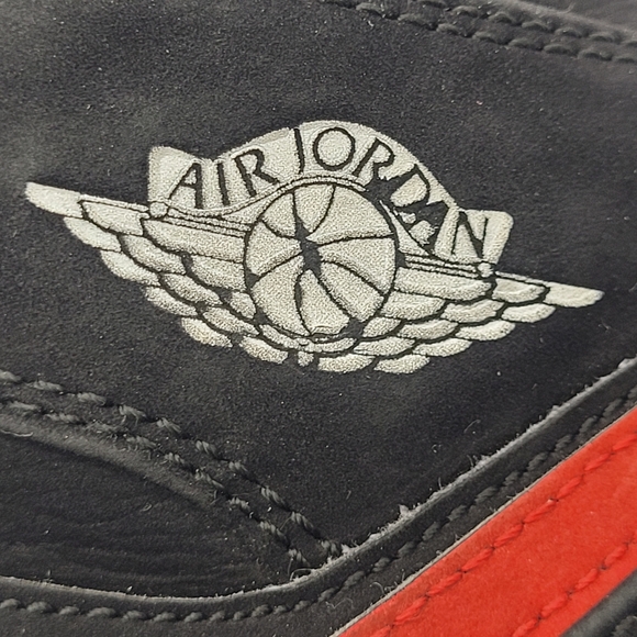 Air Jordan 1 Mid Multi-Color Swoosh Black Red Blue Size 7 US - Picture 14 of 16